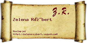 Zelena Róbert névjegykártya